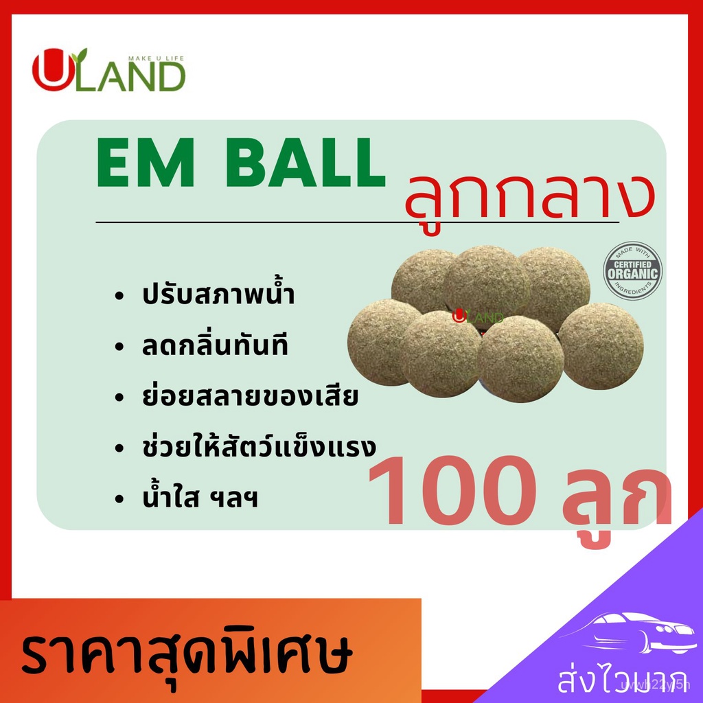 เมล็ด Uland Em ball ลูกกลาง 100 ลูก บำบัดน้ำเสีย ลดกลิ่นทันที ย่อยสลายของเสียตะกอนไขมัน สารใหม่ น้ำใ