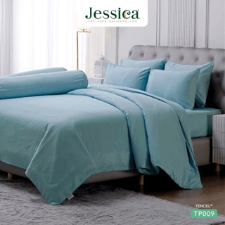 Jessica (ครบเซ็ต) ผ้าปูที่นอน+ผ้านวม 5ฟุต 6ฟุต Tencel ทอ 500 เส้น สีฟ้า SKY BLUE TP009 #เจสสิกา เครื่องนอน ชุดผ้าปู