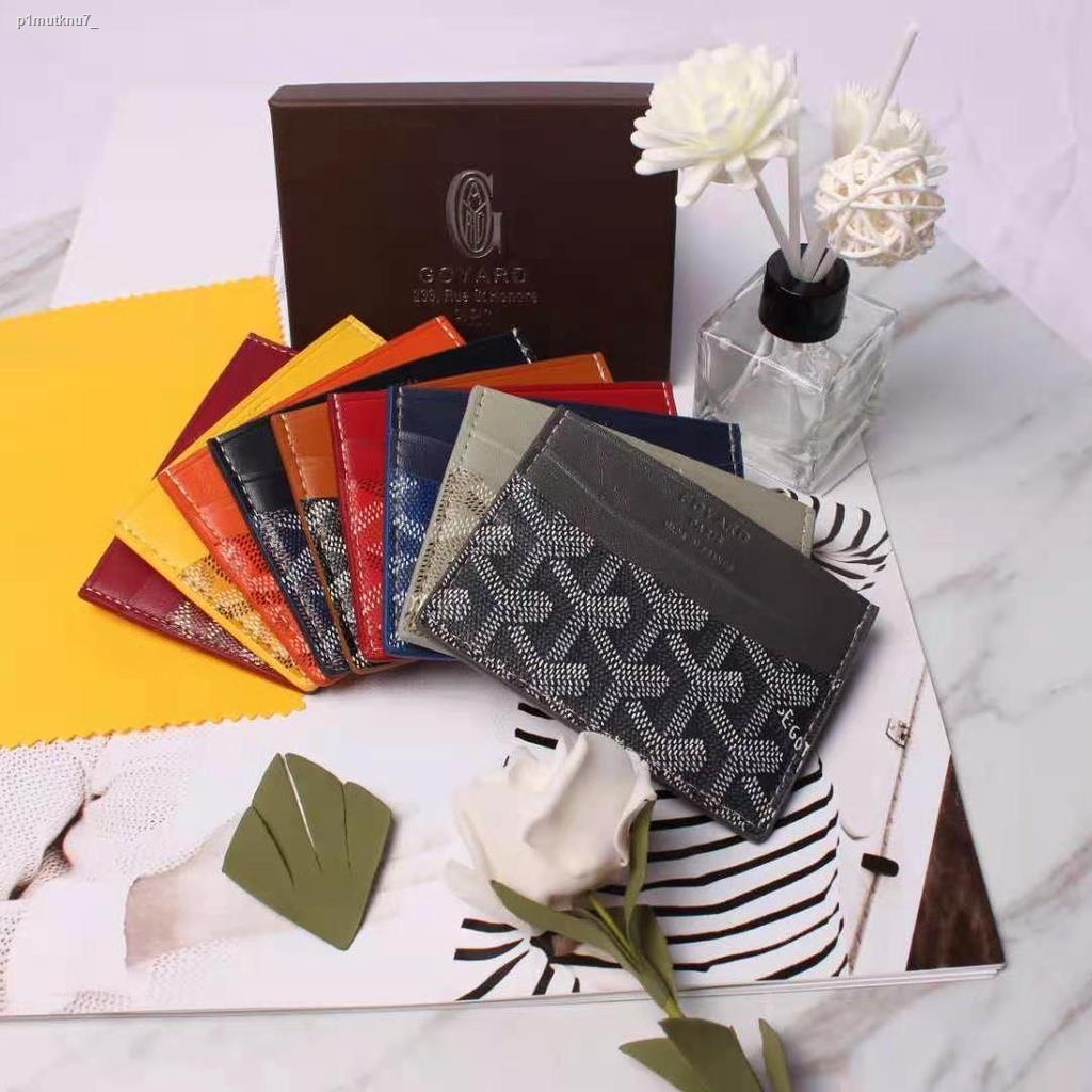 ☁☑Goyard wallet Business Card Bag Dog Teeth Print Holder Unisex Couple Same Style Mini Small Multifunctional Trendy