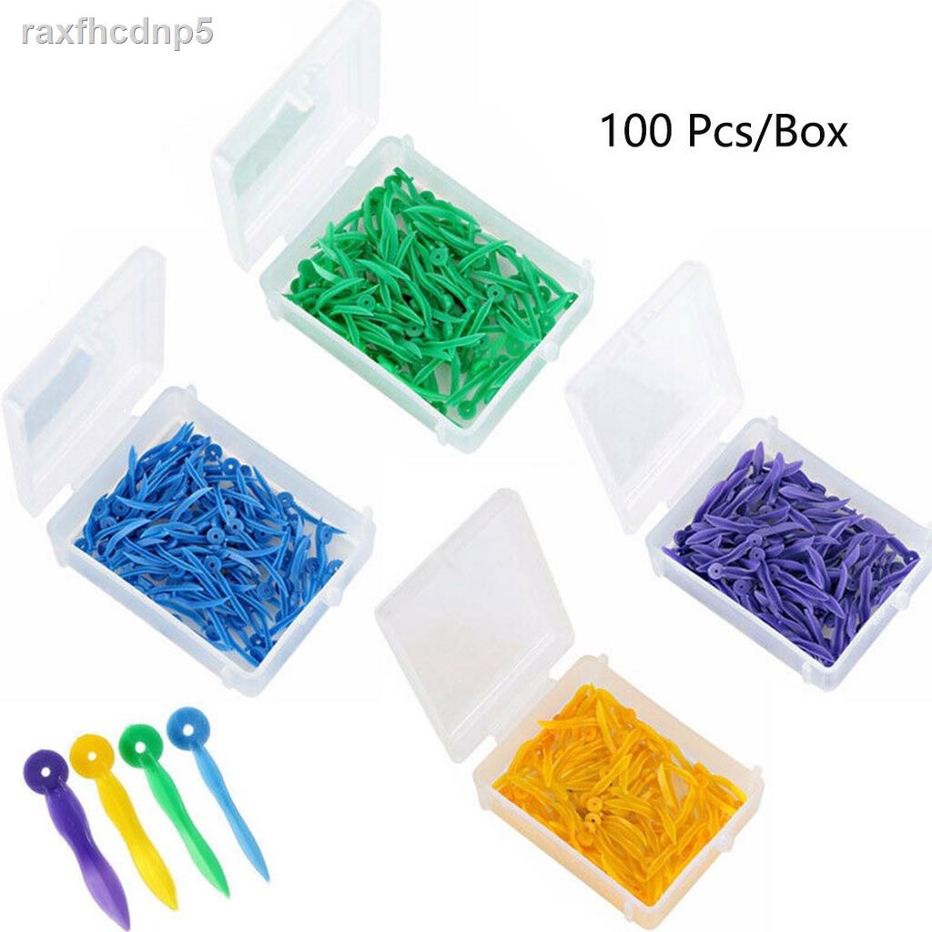 100pcs Dental Wedge disposable Plastic Wedge With Hole All 4 sizes wave shape Wedge