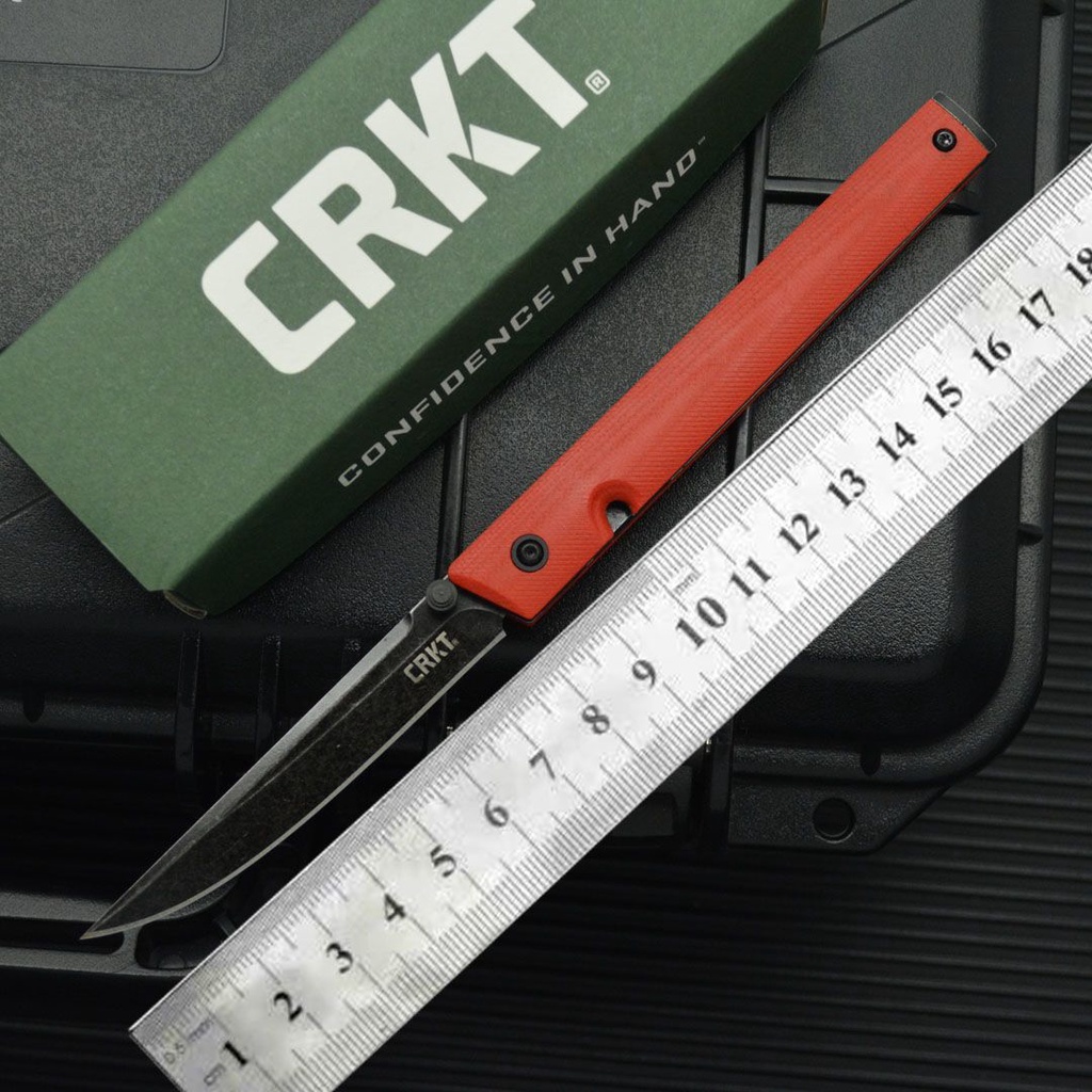 CRKT7096 มีดพับมีดปากกาเมจิก D2 เหล็กความแข็งสูง SHARP มีดพับมีดตั้งแคมป์กลางแจ้ง Self-Defense อาวุธเย็น EDC