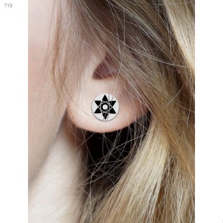 flowersqueen Anime Theme Naruto Jewelry Cartoon Red Cloud Shape Geometric Enamel Studs Earrings For Party Cosplay Gifts