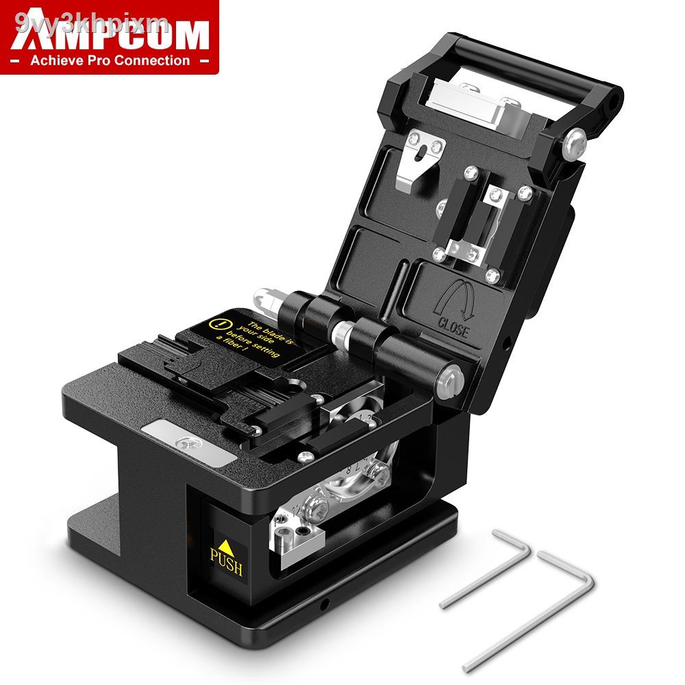 ♝☎Ampcom Fiber Cleaver Fiber Optic Tools Ftth High Precision Cable Cutter All Metal Body 12 Surface Blade With Bag Wam-6