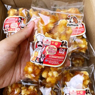 ไก่อะตอม ขนมสุนัข สันในไก่อบแห้งคลุกครันชี่ สันในไก่อบแห้ง ไก่อบแห้ง ขนมหมา ของว่างสำหรับสุนัข ของกินเล้นสุนัข