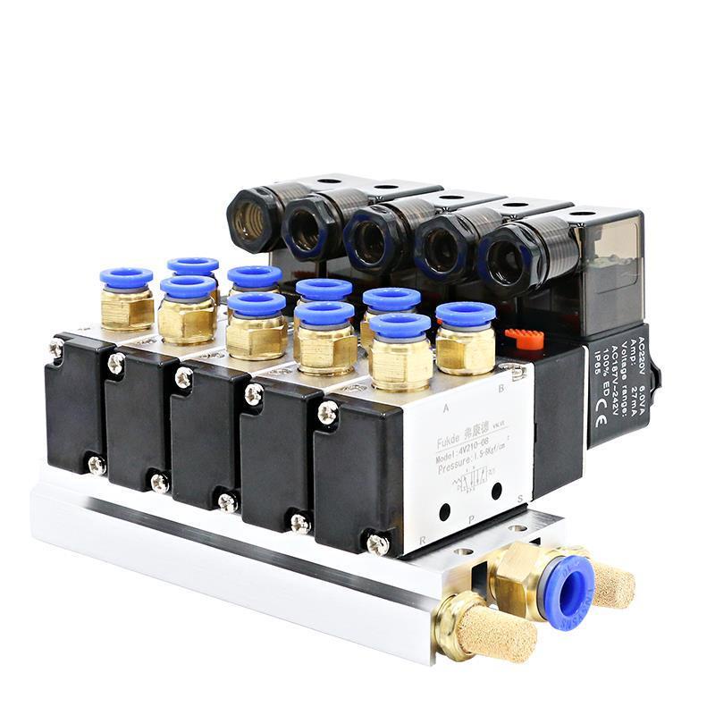 สองตําแหน่ง Solenoid ห้าทาง 4v210-08 กระบอก 24v คอยล์ 220v นิวเมติกวาล์วควบคุมแม่เหล็กไฟฟ้า combi px