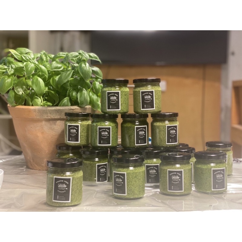 เพสโต้ซอส ใช้น้ำมันมะกอก100% มี2สูตร (⚫️ชีส และ ⚪️คีโต) Pesto Sauce  with100% olive oil 200g 🟡cheese