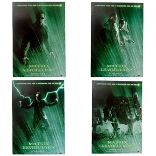 💥Handbill เซต 4 ใบ💥 The Matrix 3 : Revolutions (2003) เดอะ เมทริกซ์ 3 ปฏิวัติมนุษย์เหนือโลก แฮนด์บิล / ใบปิดหนัง