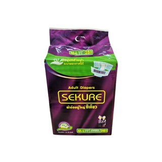 SEKURE ผ้าอ้อมเทปผู้ใหญ่ สำหรับผู้ชายและผู้หญิง ไซส์ M-L 28 ชิ้น