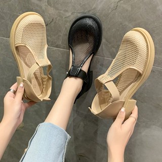 🎀พร้อมส่งจ้า🎀35-40ผ้าโพกหัว; รองเท้าแตะ; ผู้หญิง; หน้าร้อน; ใหม่; ตาข่าย; กลวง; ระบาย อากาศ; น่ารักน่าเกลียด; รองเท้าน