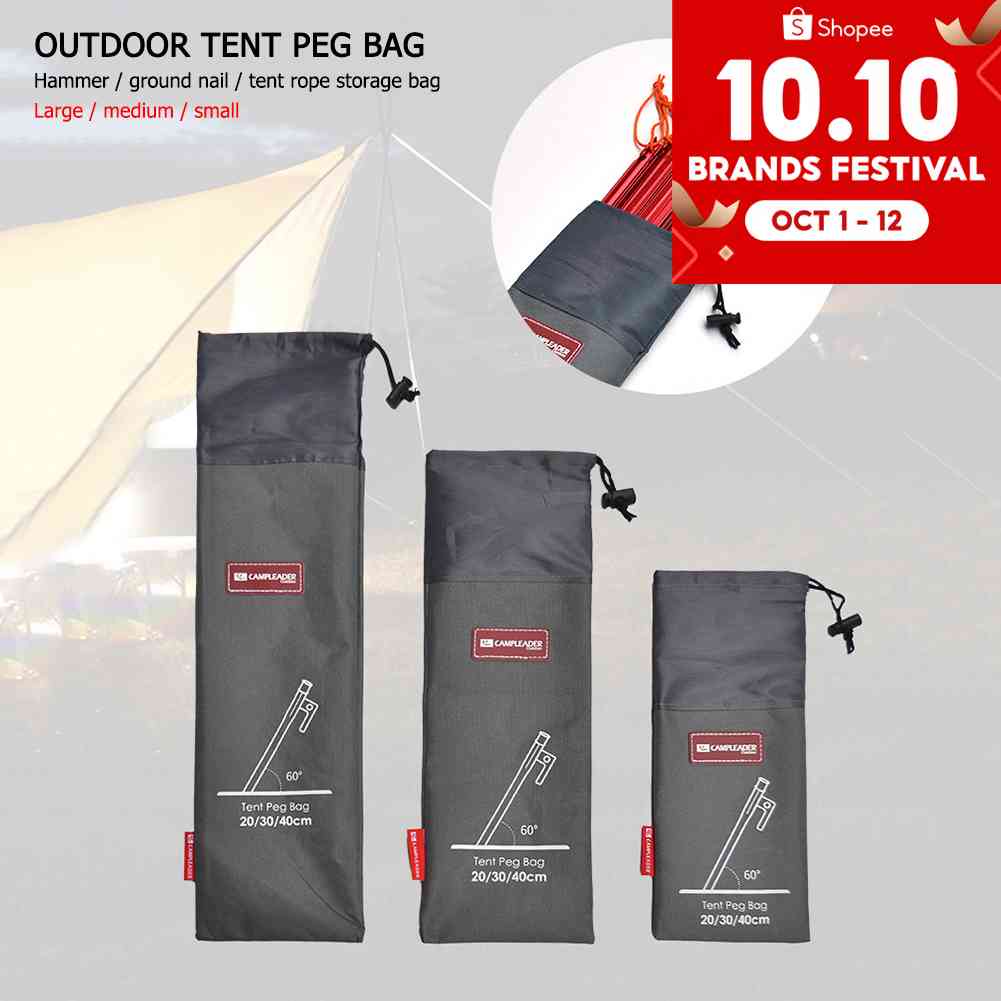 DREAMMALL กระเป๋าเก็บหมุดเต็นท์ ค้อนลม เชือก สําหรับตั้งแคมป์กลางแจ้ง - รูปที่ 2