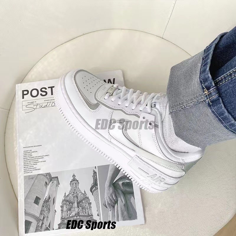 รองเท้าผ้าใบ nike⊕✌﹉ของแท้ 100% Nike Air Force 1 Shadow silver รองเท้ากีฬาสตรี