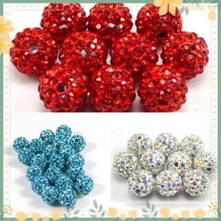 20Pcs 10mm Rhinestones เช็กปูพื้นดินรอบลูกบอล Disco Ball Spacer