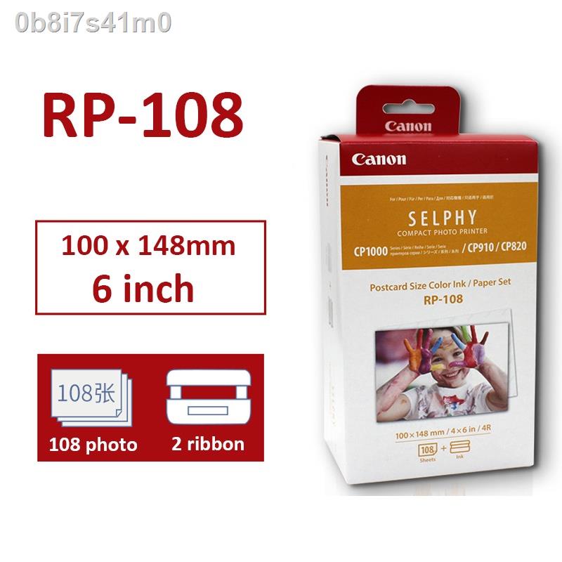 RP-108 Photo Paper 100*148mm Plus Ink Cartridge for Canon Selphy CP1200,CP910,CP1300 Photo Printer