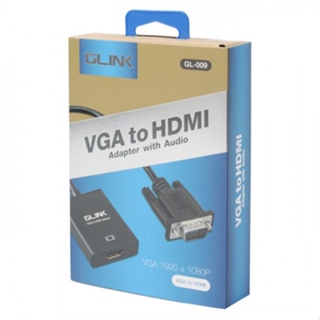 GLINK ตัวแปลงสัญญาณ VGA เป็น HDMI พร้อมสาย audio 3.5 มม.และสาย micro usb รุ่น GL-009 ออกใบกำกับภาษีได้