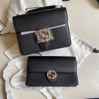 👜 New Gucci Interlocking Woc 7.5"สีุดำ สวยหรูค่ะ**สนใจเช็คสต๊อกก่อนค่ะ