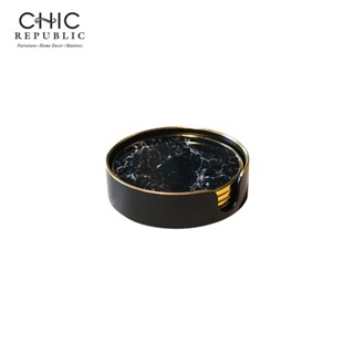 CHIC REPUBLIC COLBY/11,ถาดรองแก้ว - สี ดำ/ทอง