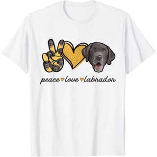 เสื้อยืดลาบราดอร์ Lab Dog Peace Love เสื้อยืดลาบราดอร์รีทรีฟเวอร์