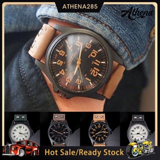 วันที่ของผู้ชายหมายเลขอารบิก Dial Faux Leather Band เครื่องกีฬา Quartz Wrist Watch