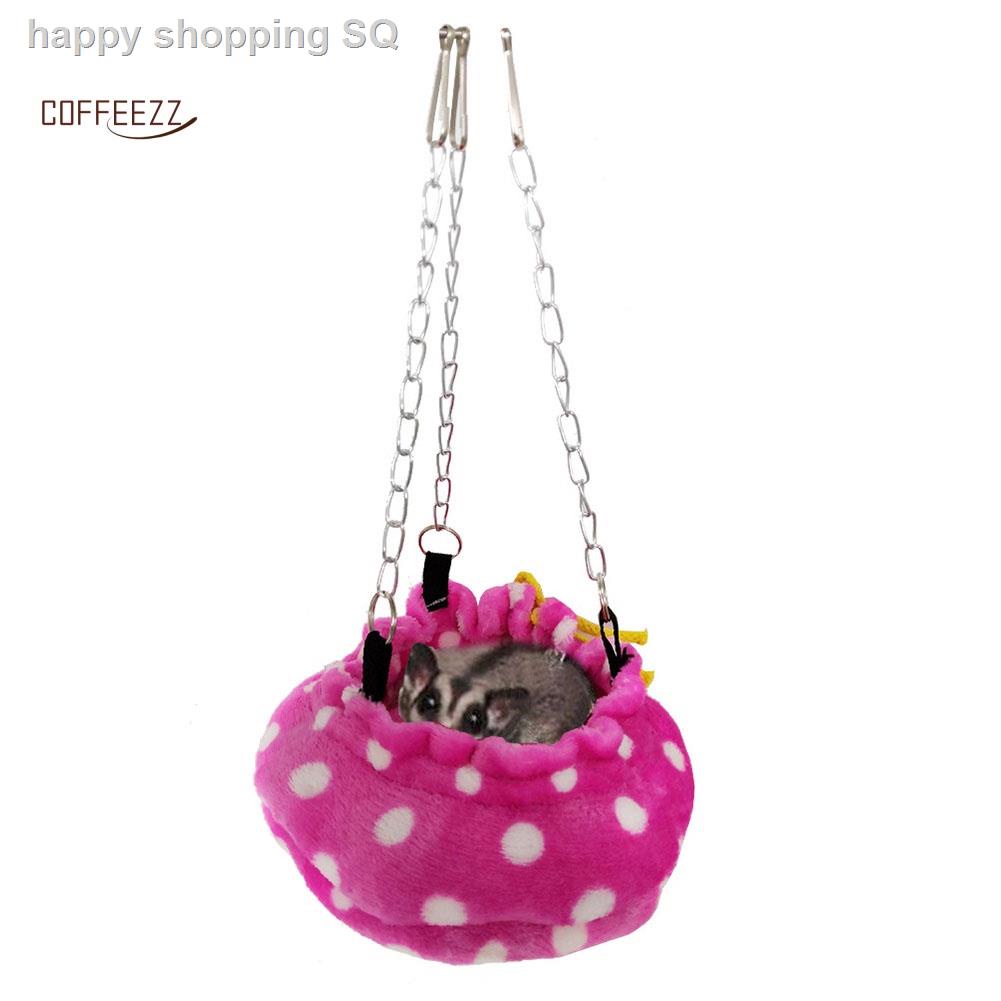 coffeezz Dot Pet Hamster Squirrel Bird Hammock Hanging Bed Nest Sleeping Bag Cage Decor