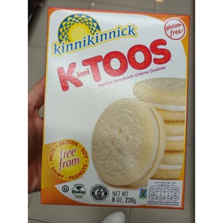 Kinni Toos Vanilla Sandwich Creme Cookies 220gคุกกี้แซนวิท รสวานิลลา ไม่มีกลูเตน 220กรัม