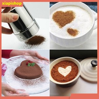 XIAPI+ กระปุกสแตนเลสโรยผงช็อคโกแลต/น้ำตาลไอซิ่ง/ผงกาแฟ พร้อมฝา Coffee Sifter + Lid