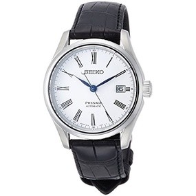 Seiko นาฬิกาข้อมือ หน้าปัดเคลือบ สีดํา Sarx049