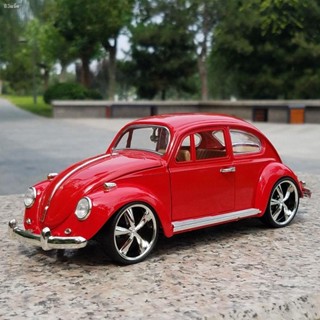 รถ Meizhi รุ่น 1:18 รถคลาสสิกย้อนยุค Beetle สามารถเปิดประตูรถตกแต่งจำลองรุ่นรถโลหะผสม