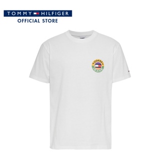 Tommy Hilfiger เสื้อยืดแขนสั้นผู้ชาย รุ่น DM0DM16829 YBR - สีขาว