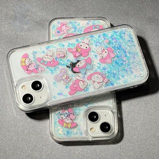 เคสโทรศัพท์มือถือ มีทรายไหล ลายการ์ตูนดาวสีฟ้าน่ารัก สําหรับ Apple iPhone 14 13 12 11 pro max X XR 7 8 Plus i14 i13 i12 I11