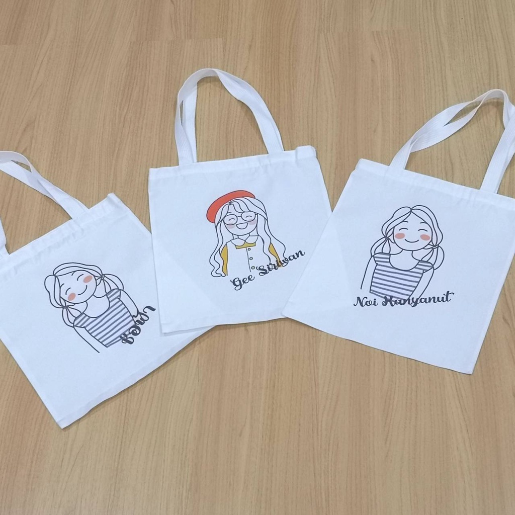 กระเป๋าผ้า ถุงผ้า ลาย เด็กผู้หญิง ใส่ชื่อฟรี !!!