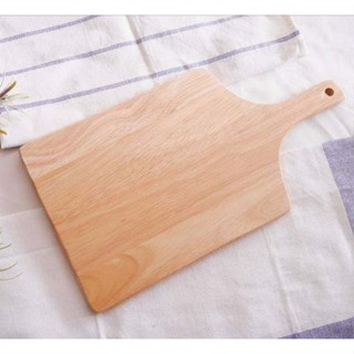 เขียงไม้ rubber wood cutting board size17cm x 32.8cm x หนา1cm (handle include 9.8cm)