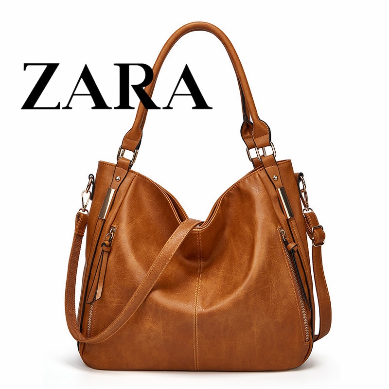 Zara กระเป๋าถือ หนังนิ่ม ทรงโท้ท ขนาดใหญ่ จุของได้เยอะ หรูหรา เข้ากับทุกการแต่งกาย แฟชั่นสําหรับสตรี
