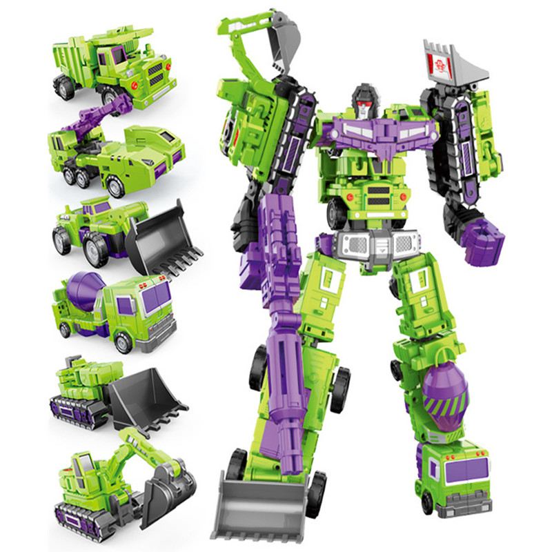 YUEXING 6 IN 1 Transformation Model Devastator Toys Action Figure Robot Plastic Engineering Vehicle BEST Gift For Educat