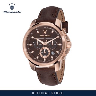 [2 Years Warranty] Maserati Successo 44mm Brown Sunray Dial Mens Quartz Watch R8871621004