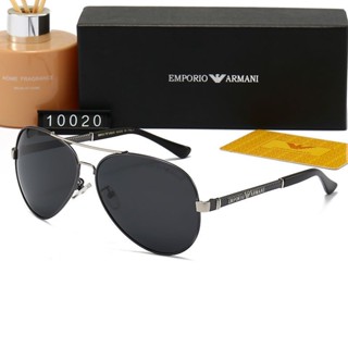 Emporio armani แว่นตากันแดด เลนส์โพลาไรซ์ สไตล์เรโทร สําหรับผู้ชาย 10020