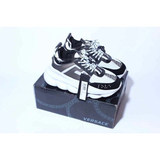 Versace Chain Reaction รองเท้าผ้าใบลําลอง พื้นหนา เสริมส้น พิมพ์ลายมัฟฟิน สไตล์คลาสสิก เรโทร สําหรับผู้ชาย ผู้หญิง เหมาะกับการเล่นกีฬา