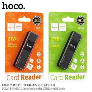 HOCO HB20 ของแท้100% Mindful 2-in-1 การ์ดรีดเดอร์ SD Card Reader USB3.0/ 2.0 OTG Memory Card Adapter