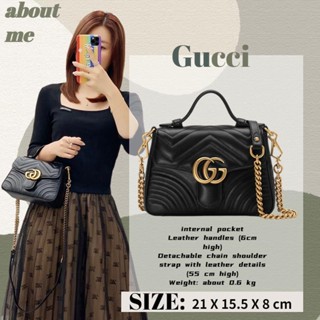 กุชชี่ Gucci GG Marmont Series กระเป๋าถือขนาดเล็กกระเป๋า Messenger สำหรับผู้หญิง