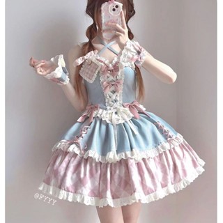 ✜❒ร้านค้าทางกายภาพ spot revolver กางเกงยีนส์สุดที่รัก lolita lace sling sk กระโปรง KUMA sauce studio ต้นฉบับ