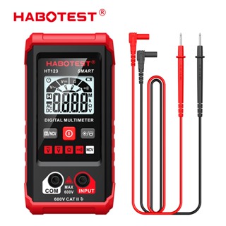 HABOTEST HT123 มัลติมิเตอร์ดิจิทัล 600V AC/DC 2000 ครั้ง ความแม่นยําสูง ป้องกันการเผาไหม้ มัลติมิเตอร์ ไม่ต้องเปลี่ยน /NCV ไม่สัมผัส / ระบุอัตโนมัติ มัลติมิเตอร์ดิจิตอล