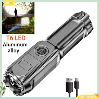 (shopeestore) ไฟฉายตั้งแคมป์ น้ําหนักเบา อุปกรณ์ตั้งแคมป์ ชาร์จ USB ไฟฉายยุทธวิธี กันน้ํา