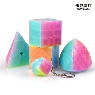 ❤❤❤🌤️🎖️QIYI Jelly Speed Cube 3x3 Qiyi Warrior W Stickerless Cube Puzzle Toy 2x2 3x3 4x4 5x5 Pyrami