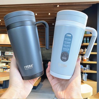 มาใหม่👍🏻TYESO แก้วกาแฟมีหูจับ เก็บอุณหภูมิร้อน-เย็น สแตนเลส ขนาด 500 ml. TS-8839