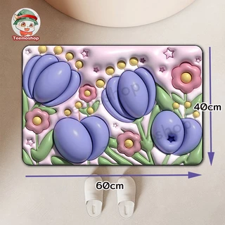พรมลาย ลายการ์ตูน 3D พรมเช็คเท้า ซับน้ำได้ดี พรมปูพื้น ลายน่ารักมาก ห้องน้ำ 40x60cm พรมเช็ดเท้า แบบแห้งเร็ว