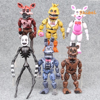 Hot_ ตุ๊กตาฟิกเกอร์ Five Nights มีไฟ Led ถอดออกได้ ของเล่นสําหรับเด็ก