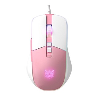 คีย์บอร์ด และเมาส์ ++ MOUSE (เมาส์) ONIKUMA GAMING KIKU (WHITE/PINK)