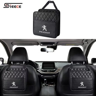 Sieece หนัง กระเป๋าใส่ของหลังเบาะรถยนต์ ที่เก็บของในรถ ของแต่งรถยนต์ สำหรับ Peugeot 406 3008 2008 405 5008 306 206 408