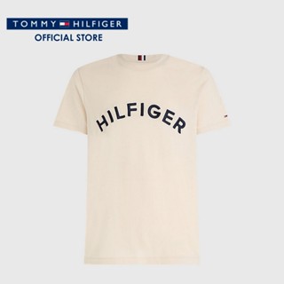 Tommy Hilfiger เสื้อยืดแขนสั้นผู้ชาย รุ่น MW0MW30055 AF6 - สีเบจ