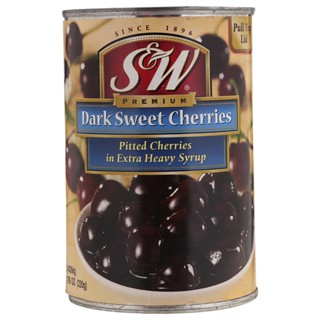 เอสแอนด์ดับบลิวเชอรี่ดำแกะเม็ด 439กรัม  /  S&amp;W Pitted Cherries Dark Sweet 439g.