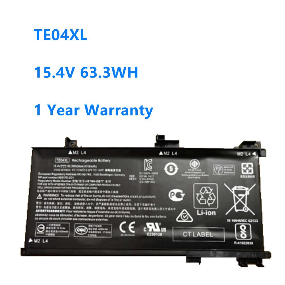 63.3WH TE04XL Laptop Battery For HP OMEN 15-AX200 15- AX218TX 15-AX210TX 15-AX235NF 15-AX202N 15-BC200 HSTNN-DB7T 905277